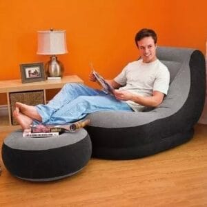 Sofá Inflable con Reposapiés Portátil