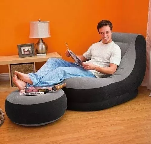 Sofá Inflable con Reposapiés Portátil